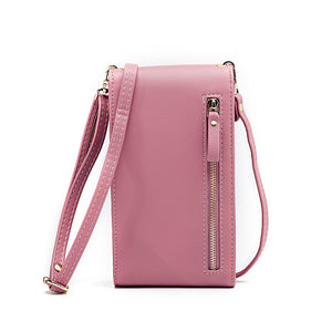 Women Solid PU leather Clutch Bag Card Bag Phone Bag Crossbody Bag
