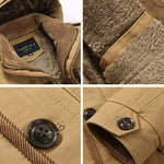 Men's Thicken Mid Long Cotton Jacket Hoodie Trench Coat