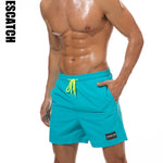 Mens Summer Quick Dry Water Repellent Sport Drawstring Solid Color Board Shorts