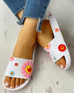 Colorful Sunflower Pattern Casual Sandals