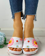 Colorful Sunflower Pattern Casual Sandals