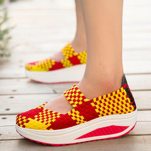 Knitted Hollow Out Slip On Casual Shoes