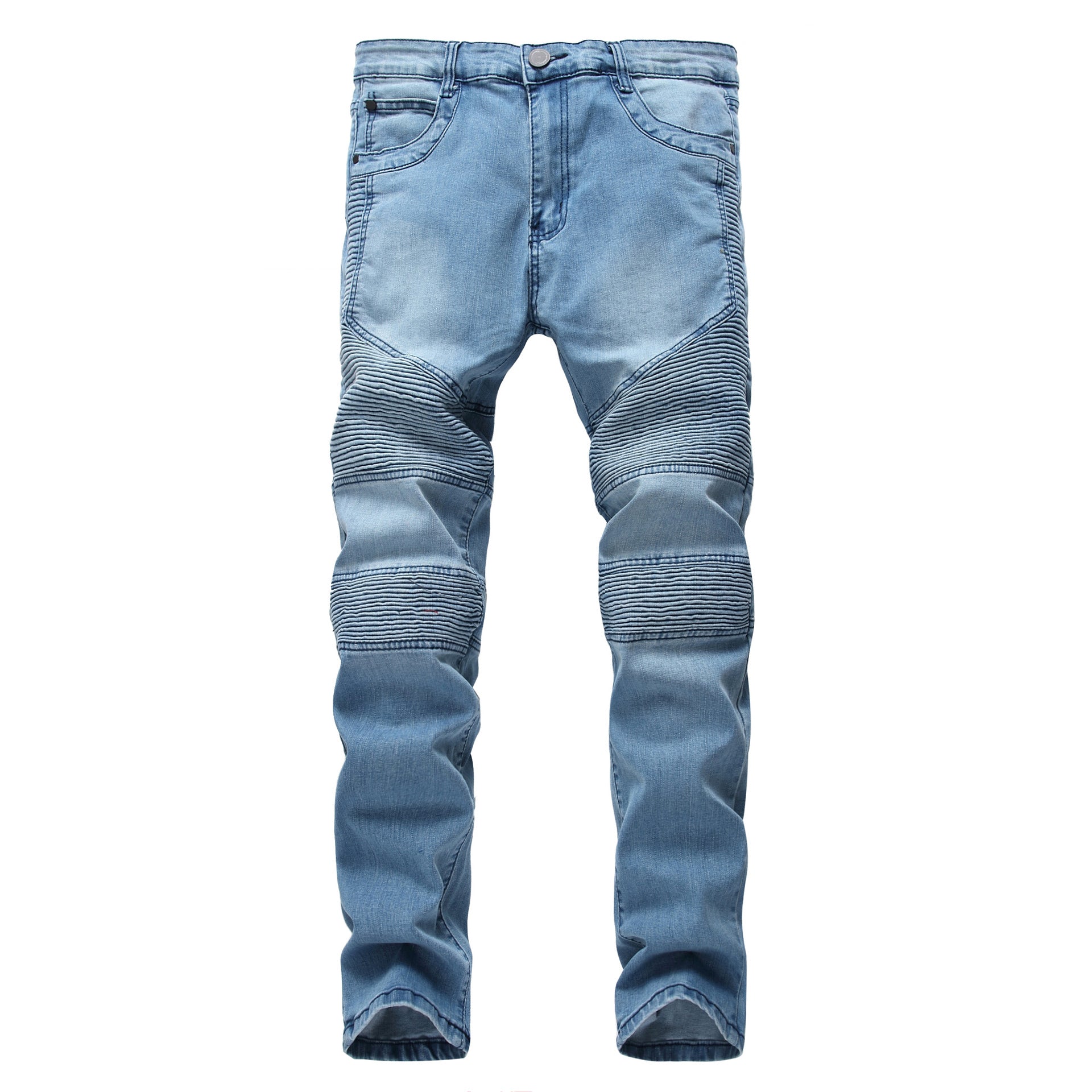 Slim Fit Straight Holes Ripped Casual Jeans