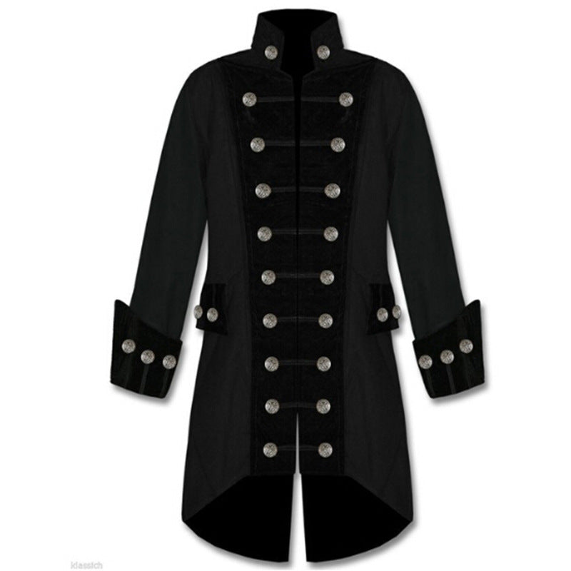 Vintage Stand Collar Court Dress Men's Coat
