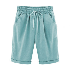 Summer Shorts Lace Up Elastic Waistband Loose Pants