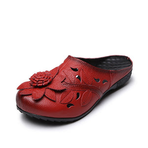 Vintage Handmade Leather Soft Flat Loafers Sandals