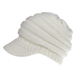 Women Soft Woolen Multifunctional Knit Hat Messy Bun Hat Warm Elastic Ponytail Beanie Hat