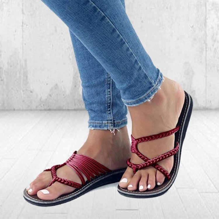 Women‘s Flat Yoga Mat Slipper Summer Shoes Strap Beach Flip-Flops
