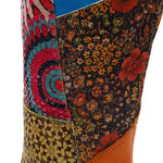 Retro Leather Splicing Pattern Knee Boots