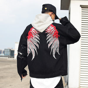 Wing Embroidered Denim Jacket