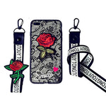 Embossed Embroidery Rose Iphone Case