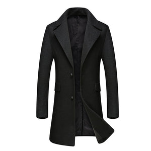 Mens Stand Collar Mid-long Trench Coat