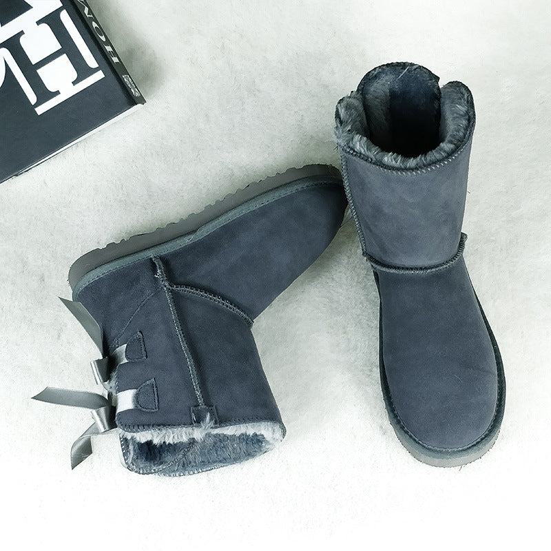Women Mid Calf Fur Lining Snow Boots