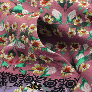 Patchwork Random Floral Print Hooded Long Sleeve Vintage Coats