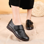 Women's Vintage Casual Pure Color Comfort Leather Flat Shoes