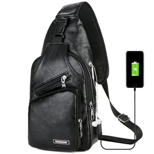 USB Charging Port Outdoor Shoulder Chest Bag