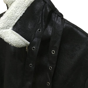 Mens PU Leather Fleece Lined Jacket