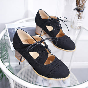 Strap Buckle Lace-Up Low Heels Sandals