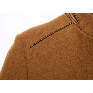Men Wool Detachable Scarf Winter Coats