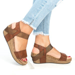 Large Size Double Band Wedges Sandals
