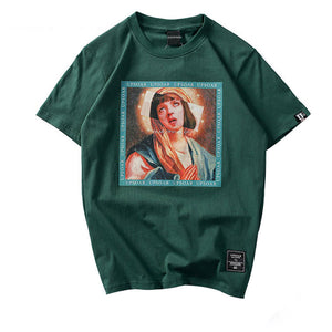 Virgin Mary Men's T-Shirts Funny Printed Short Sleeve Tshirts