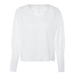 Women Puff Sleeve Button White Blouse Shirt