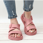 Flat Gladiator Open Toe Buckle Soft Jelly Sandals