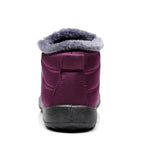 Letter Warm Fur Lining Flat Boots For Women