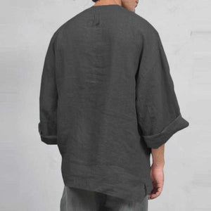 Men's Loose Fit Deep V Neck Comfort Bell Sleeve T-Shirts