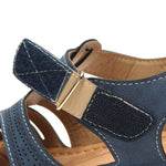 Hollow Out Lightweight Breathable Hook Loop Wedges Sandals