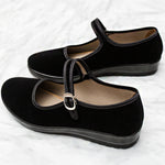Black Buckle Dance Ballet Soft Working Flat Shoes