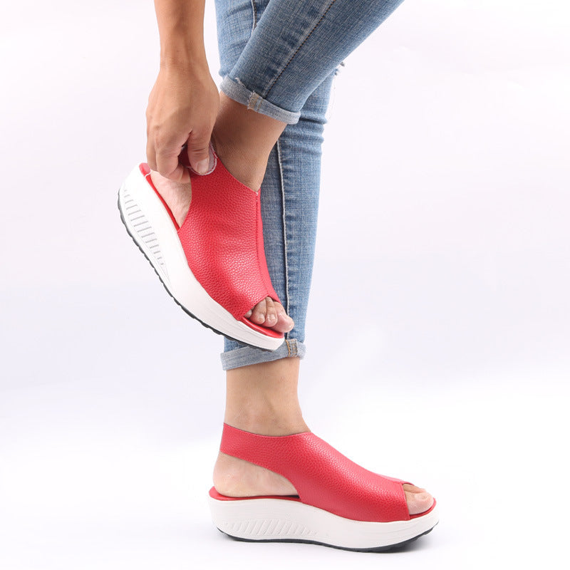 Women's Comfort Peep Toe Walking Wedges Sandals