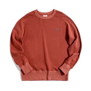 American Retro Orange Combed Cotton Sweatershirt