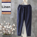 Simple Basic Shift Solid Linen Pants