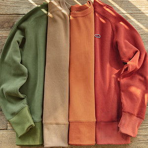 American Retro Orange Combed Cotton Sweatershirt