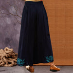 New Style Vintage Embroidery  Women Linen Loose Pants