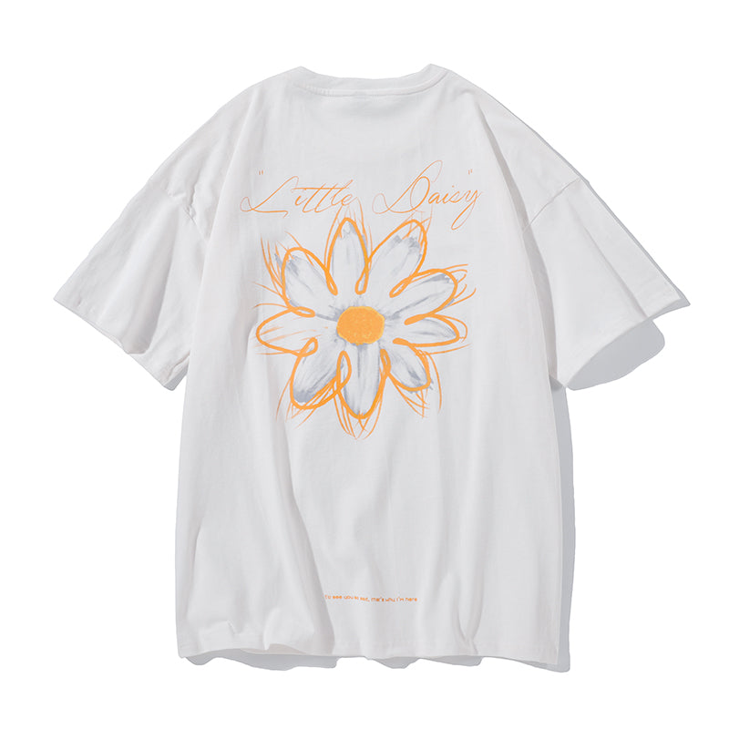 2020 Summer Daisy Fower Print T-shirt