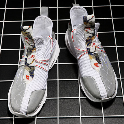 Breathable Reflective Embroidery Sneakers