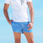 Men Colorful Stripe Swimsuits Board Shorts