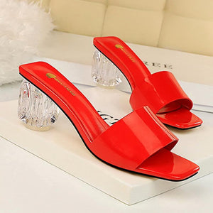 Daily Ladies Transparent Heeled Slippers