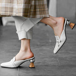 Elegant Date Special-shaped Heels Mule Bowknot Sandals