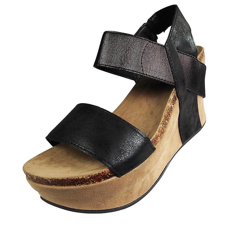 Large Size Double Band Wedges Sandals