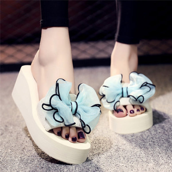 Casual Thick Non-slip Bow Beach Slippers