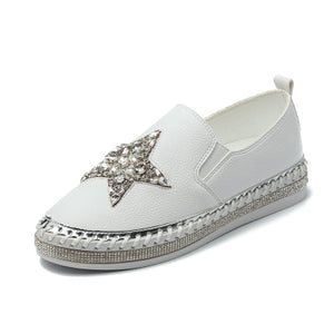 New Style Women Genuine Leather Creepers Flats