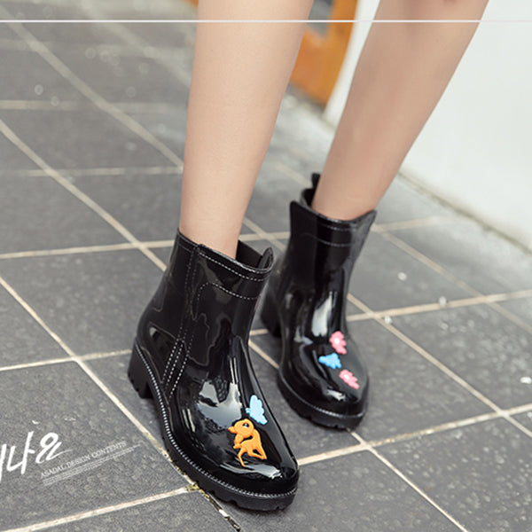 Women's Anti-slip Mid Rain Boots Waterproof Garden Shoes