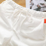 Summer Cotton Linen Drawstring Shorts
