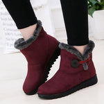 Buckle Comfortable Keep Warm Soft Ankle Snow Boots For Women