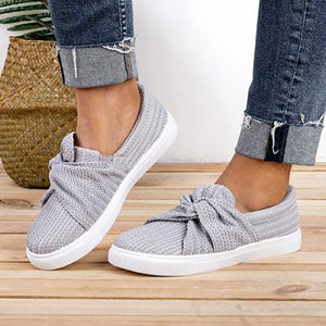 Casual Solid Color Bow Flat Loafers