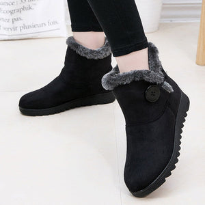Buckle Comfortable Keep Warm Soft Ankle Snow Boots For Women
