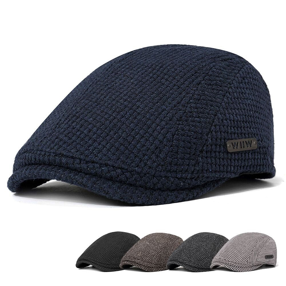 Men Cotton Gatsby Flat Beret Cap Adjustable Knit Ivy Hat Golf Hunting Driving Cabbie Hat